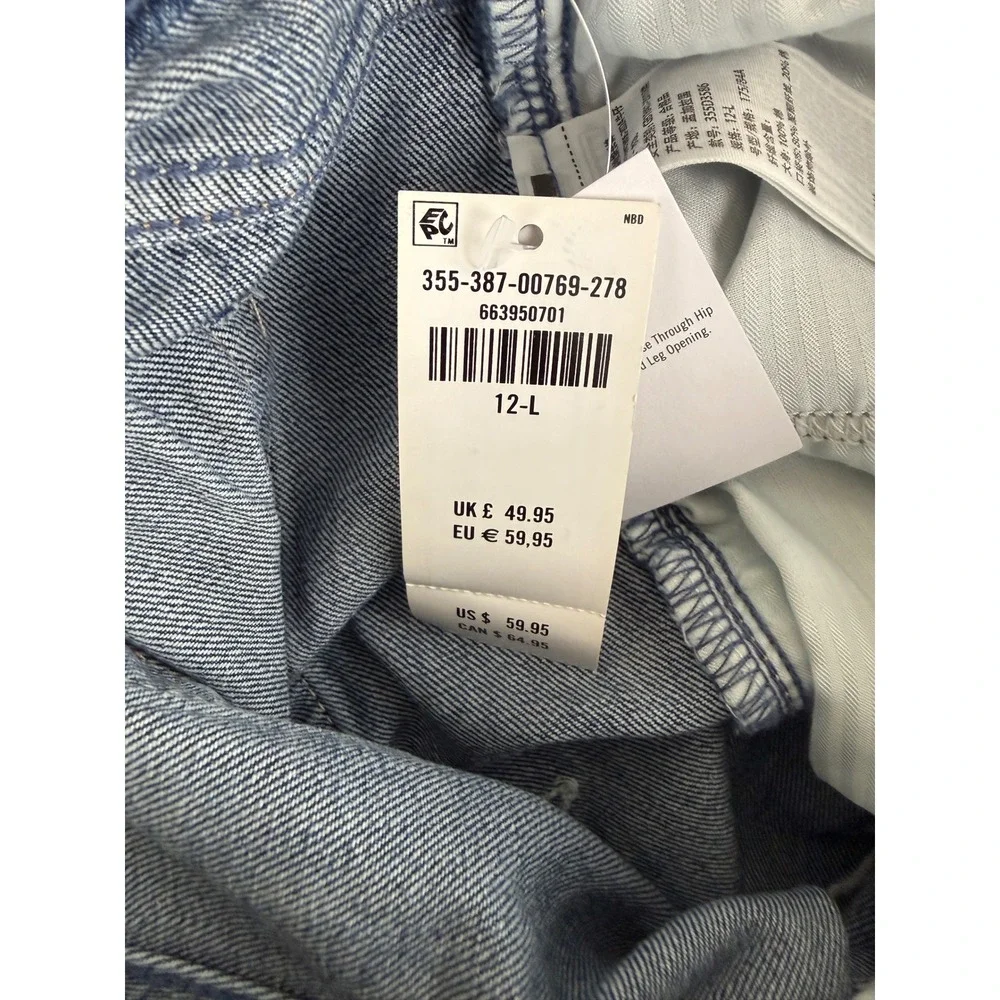 Hollister Baggy Jeans Womens 12L Blue Class of 26 Star Embroidered Low Rise